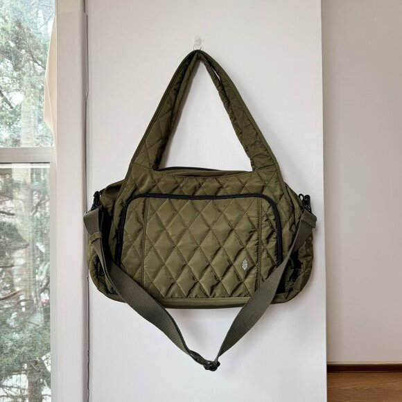 New Free People Movement Quilted Duffle Bag Tote in Green FP Movement - Picture 3 of 10